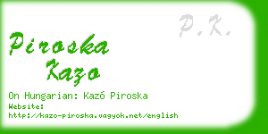 piroska kazo business card