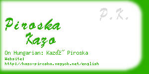 piroska kazo business card